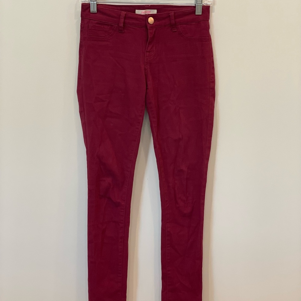 Red skinny jeans